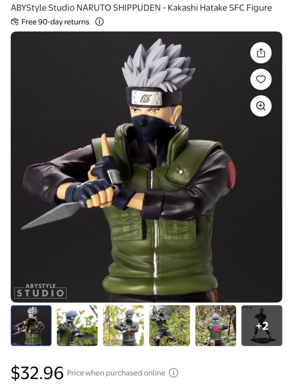 ABYstyle Studio Kakashi Hatake Naruto Shippuden Figure - Olive Green Jacket